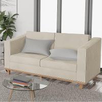 Sofá 2 Lugares Europa Suede Doce Sonho Móveis Cor Bege - 6