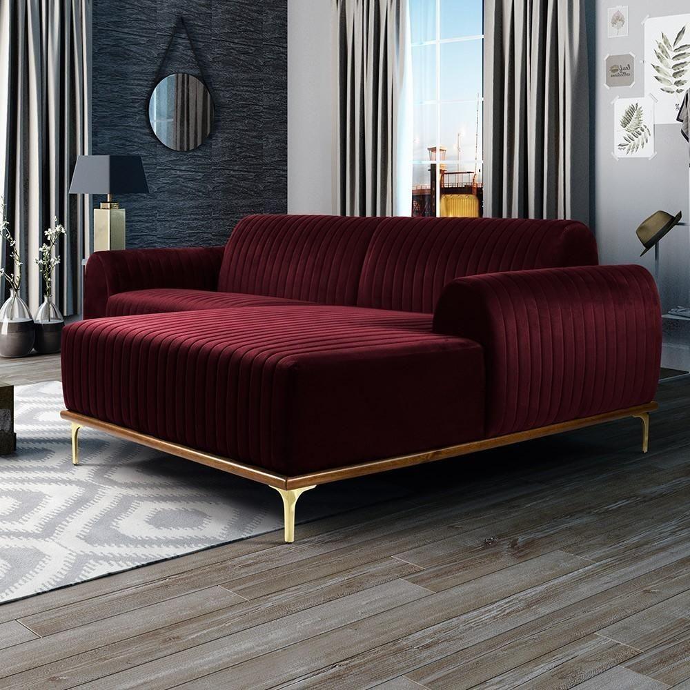 Sofá 5 Lugares Com Chaise Molino 320 Cm Marsala C-278 - 6