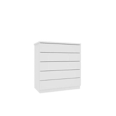 Cômoda Premium 5 Gavetas MDF Puxador Metálico Branco Neve Tcil Móveis