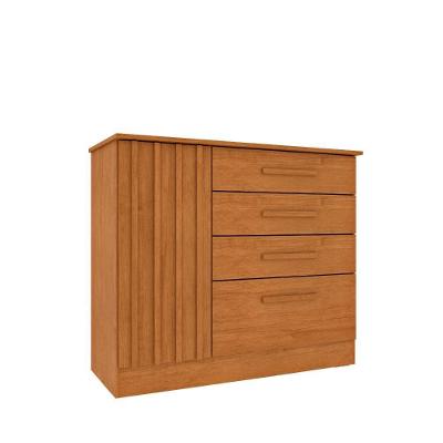 Cômoda Guarani Ripada 4 Gavetas MDF Puxador MDF Cinamomo Tcil Móveis