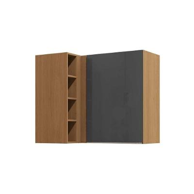 Armário Aéreo Cozinha Vibra T652 98CM 1 Porta MDF-MDP Bater Canela e Grafite Kappesberg