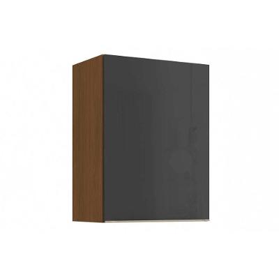 Armário Aéreo Vibra 60CM 1 Porta MDF-MDP de Bater Cinza Kappesberg