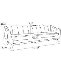 Sofá 3 Lugares Para Sala De Estar Atenas 230 Cm Bege C-443