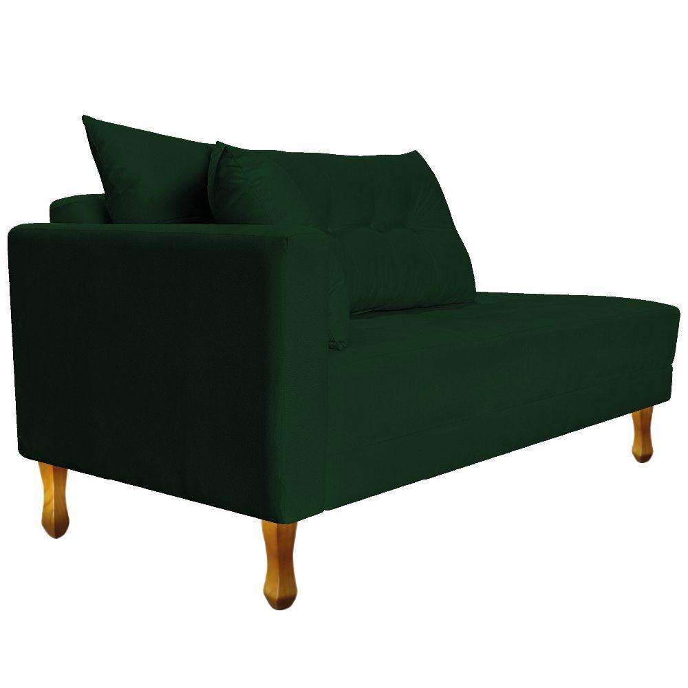 Recamier Azura 140cm Com Almofada Lado Direito Suede Cor Verde - 6