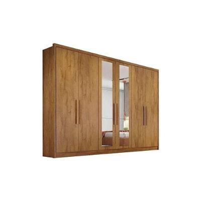 Guarda Roupa Casal Robust Plus 6 Portas 8 Gavetas com Espelho MDF Cinza