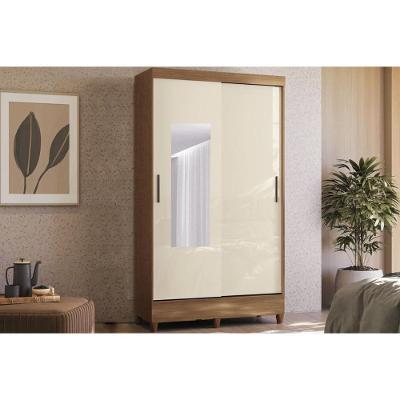 Guarda Roupa Solteiro Fit 2 Portas de Correr 2 Gavetas MDF Jequitiba-Off White