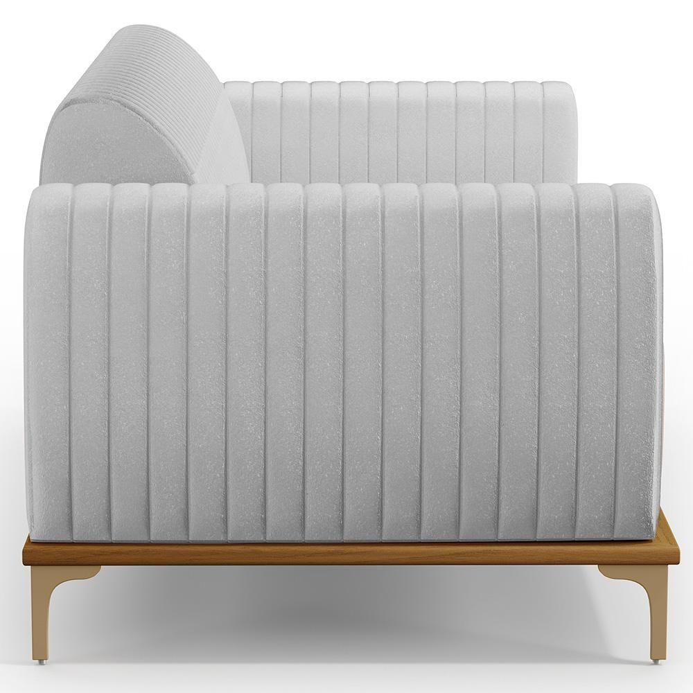 Sofá 3 Lugares Molino 210 Cm Pés D'ouro Cinza D-315 - 3