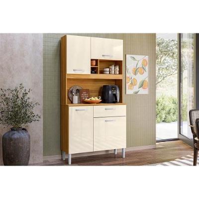 Cozinha Compacta Malta 4 Portas 1 Gaveta MDP 91CM Off White Demóbile
