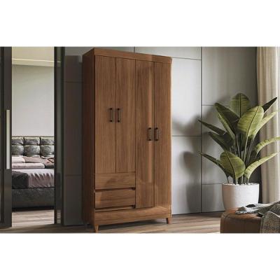 Guarda Roupa Solteiro 4.2 Fit 4 Portas de Bater 2 Gavetas MDF Jequitiba