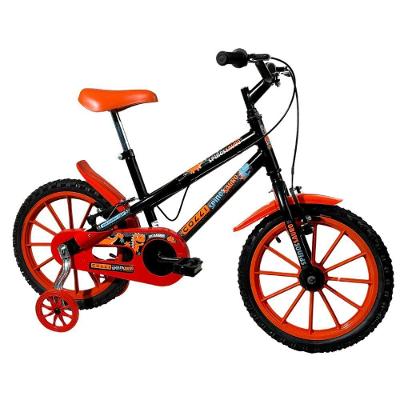 Bicicleta Infantil Dinos Aro 16 V-Brake com Rodinhas Preto Colli Bike