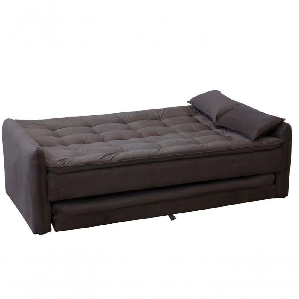Sofá Cama Reclinável Com Cama Auxiliar - New Chumbo Light - 2