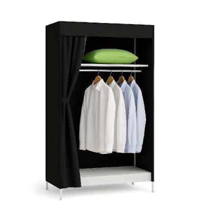 Guarda Roupa Portátil Solteiro e Closet Arara Cabideiro Organizador Desmontável Preto Yeet
