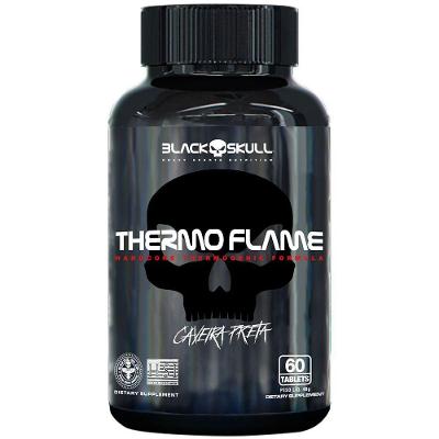 Termogênico Black Skull Thermo Flame Queima Calórica e Foco 60 Tabletes
