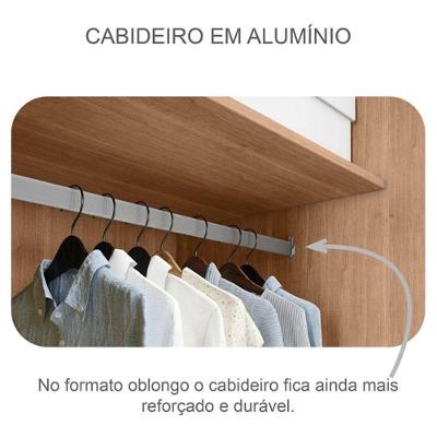 Guarda Roupa Solteiro Toledo 2 Portas 3 Gavetas Cumaru 25 Fendi MDF MDP
