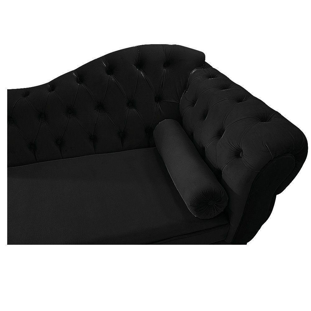 Recamier Diana 160cm Lado Esquerdo Suede Preto - 2
