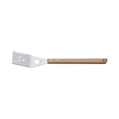 Espátula Multifuncional Com Serrilha Churrasco Lâmina Em Aço Inox E Cabo De Madeira 48 Cm