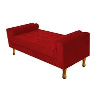 Recamier Baú Félix Solteiro 90cm Suede Vermelho Doce Sonho - 2
