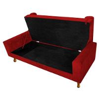 Recamier Baú Félix Solteiro 90cm Suede Vermelho Doce Sonho - 6