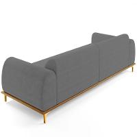 Sofá 04 Lugares Kiev 260 Cm Veludo Cinza C-317 - 2