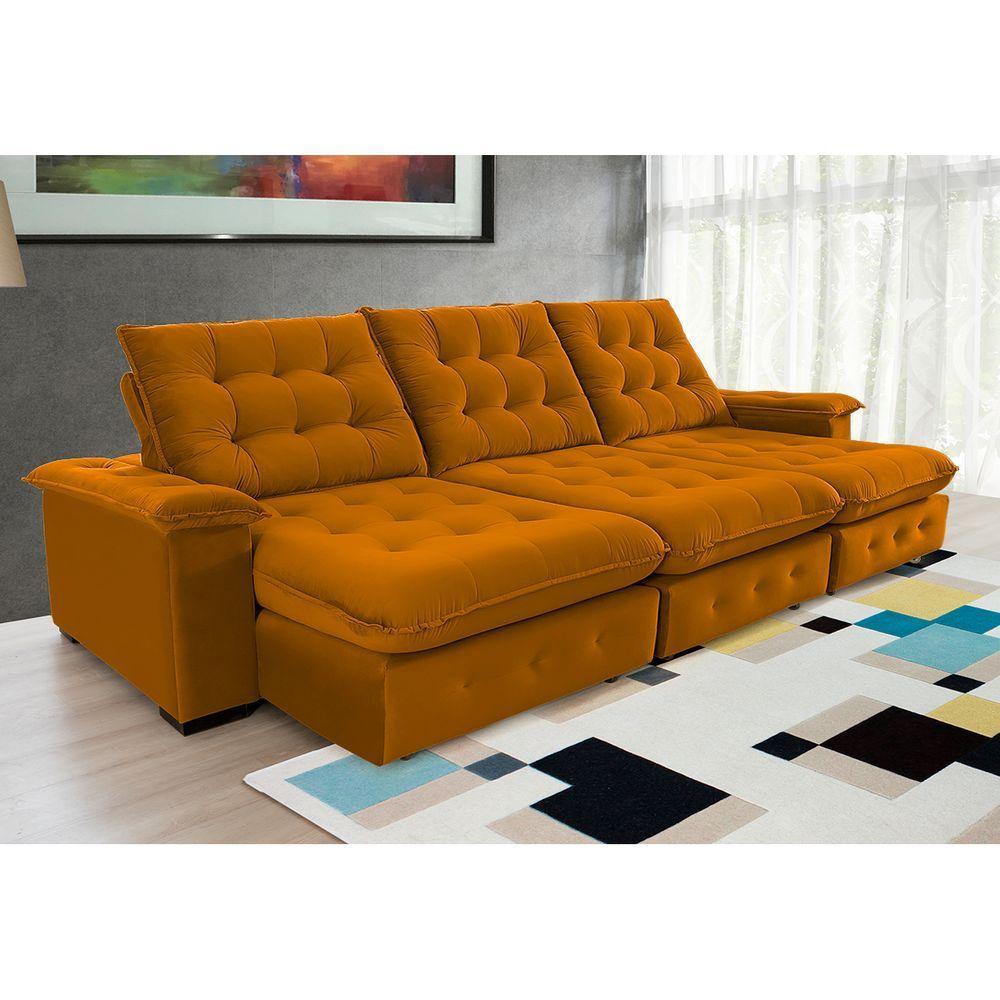 Sofá Coliseu 3.40m Retrátil E Reclinável Super Pillow - Terra - 7