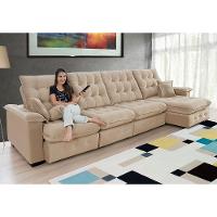 Sofá Coliseu 4.00m Retrátil E Reclinável Super Pillow - Bege - 3