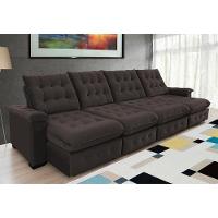 Sofá Coliseu 4.00m Retrátil E Reclinável Super Pillow - Marrom - 1