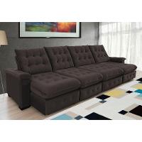 Sofá Coliseu 4.00m Retrátil E Reclinável Super Pillow - Marrom - 9