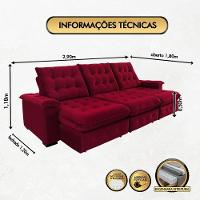 Sofá Coliseu 2.90m Retrátil E Reclinável Super Pillow - Vinho - 8