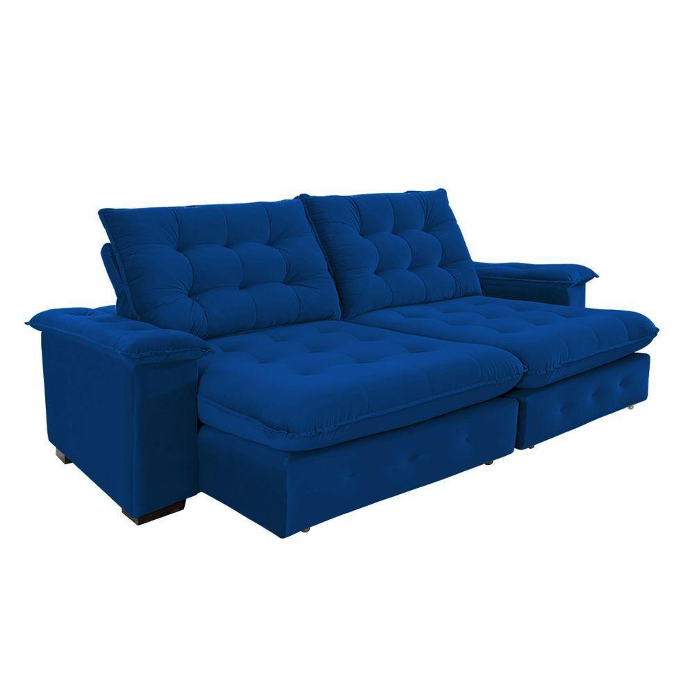 Sofá Coliseu 2.60m Retrátil E Reclinável Super Pillow - Azul - 5