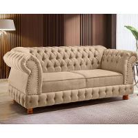 Sofá Chesterfield Moscatto 3 Lugares Via Encanto Linho Bege - 3