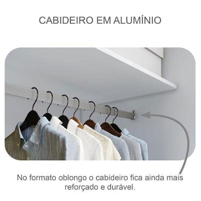 Guarda Roupa Casal Palazzo 3 Portas 6 Gavetas Neve com Cômoda Gaveteiro
