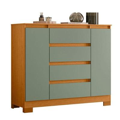 Cômoda Sapateira Atena 4 Gavetas MDF MDP Cinamomo Salvia Albatroz Móveis