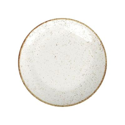 Prato Raso Tramontina Rústico Marrom Em Porcelana Decorada 25 Cm Tramontina