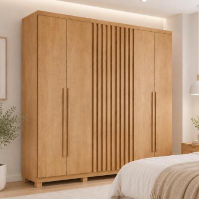 Guarda Roupa Casal CR35527 6 Portas de Bater 2 Gavetas MDF Laqueado Madeirado Multimóveis