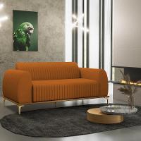 Sofá 3 Lugares Molino 180 Cm Pés D'ouro Veludo Telha C-262 - 7