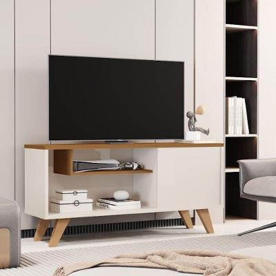 Rack Bancada Heitor 100CM MDP com Porta Off White SAL Movelaria