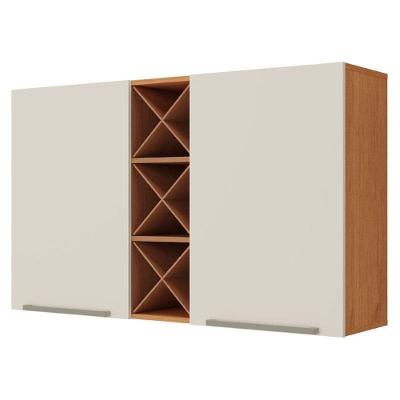 Armário Aéreo Favorita 120cm 2 Portas MDP Cinamomo Areia Fosco Zanzini Móveis