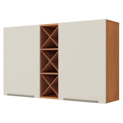 Armário Aéreo Favorita 120cm 2 Portas MDF Bater Cinamomo Areia Zanzini Móveis