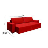 Sofá Dallas 2.30m Retrátil - Vermelho - 2