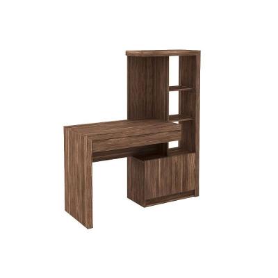 Escrivaninha em l ME4143 Moderno 1 Gaveta MDP 122,5CM Nogal Tecno Mobili