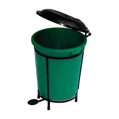 Lixeira 820STE 15L Plástico com Pedal Tampa Removível Inox Santa Edwirges
