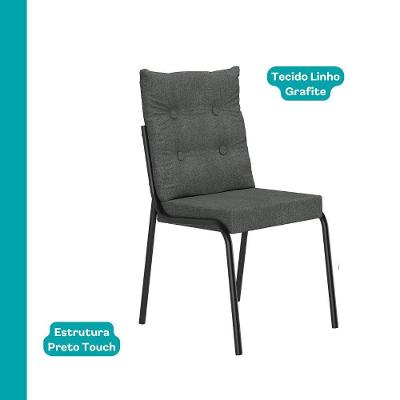 Conjunto Sala De Jantar 6 Cadeiras Prada Carraro Nogal Preto
