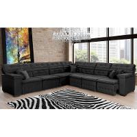 Sofá Magno 3.97x3.32m De Canto, Retrátil E Reclinável - Preto - 9