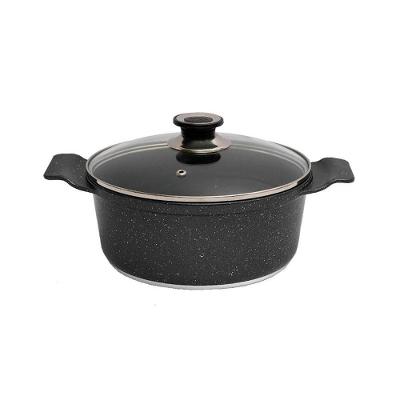 Caçarola Gourmet Javali Aa Panela Alumínio Granito Antiaderente 3,6L Tampa Vidro