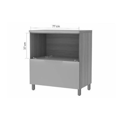 Gabinete De Cozinha Modulado Balcão Marquesa 1 Porta Basculante E 1 Gaveta C/ Tampo 80cm Nature/verde - Nesher