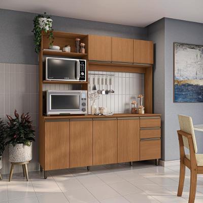 Cozinha Compacta Luna CB1255 7 Portas 3 Gavetas MDP 192,5CM Canela Kappesberg