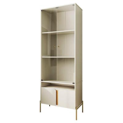 Cristaleira Hórus 4 Portas 3 Prateleiras MDF de 15mm Vidro de 4mm e Pés em Metal 69CM Off White Loja