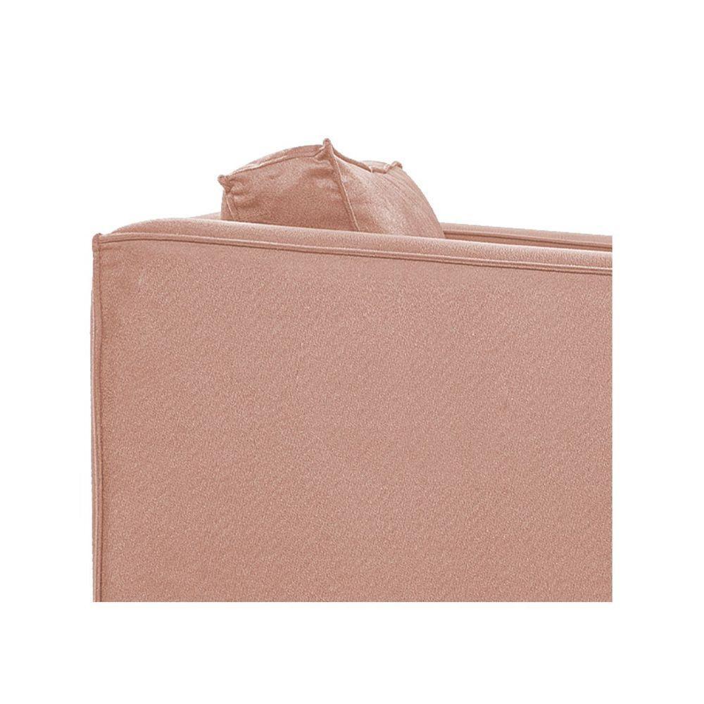 Sofá 2 Lugares Europa Suede Rosê - 2