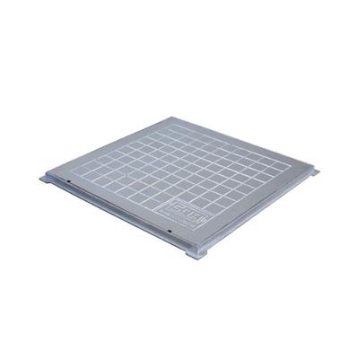 Tampa de Chão Quadrado Simples Alumínio Fundido Removível Caixa Passagem Inox GDA 40x40cm