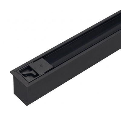 Trilho Eletrificado de Embutir Trace 1 Metro Bivolt Preto Stella Alumínio Interno